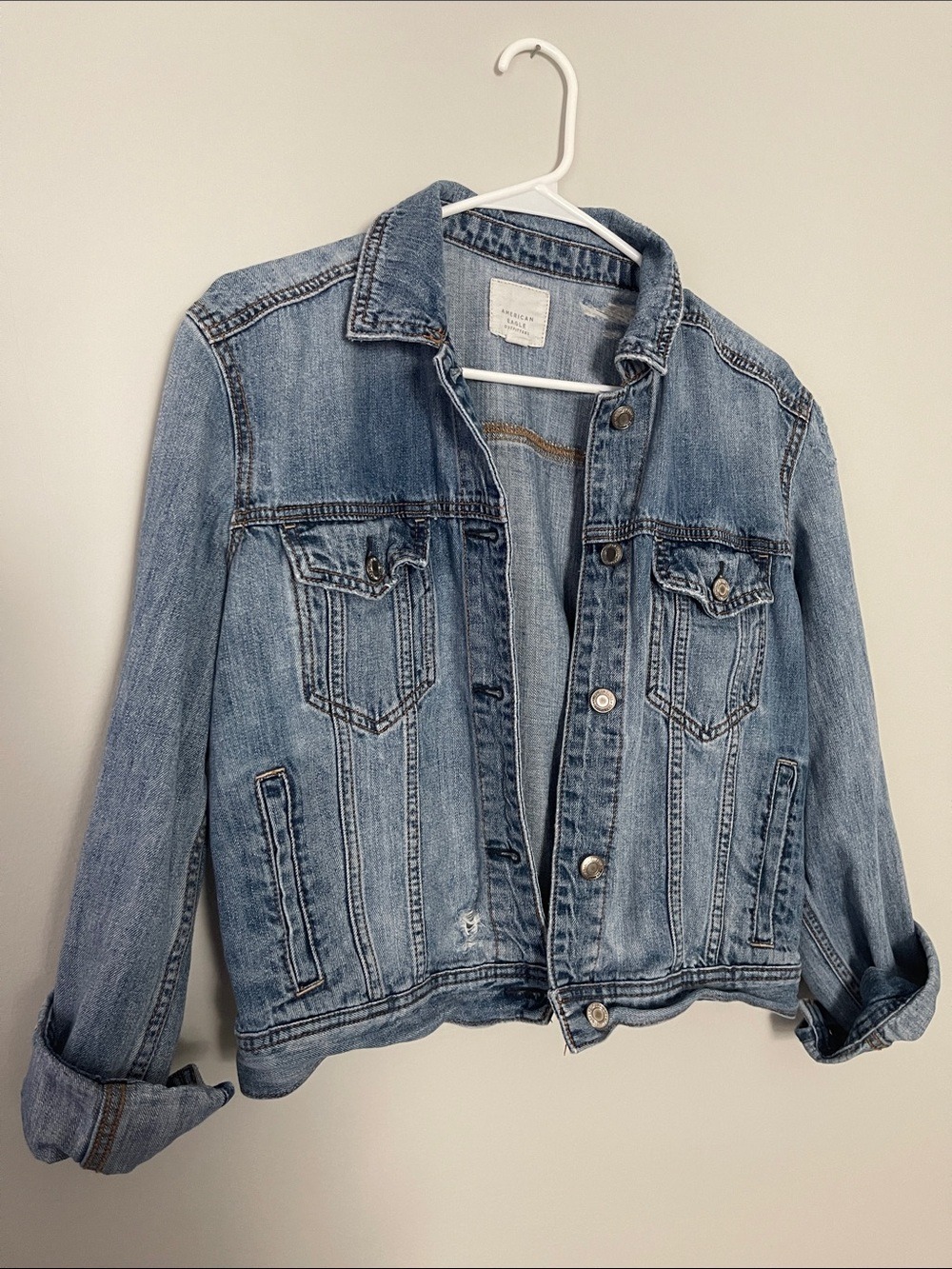 American Eagle Outfitters Light Blue Denim Jean Jacket Size Small